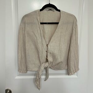 Beige Linen Top